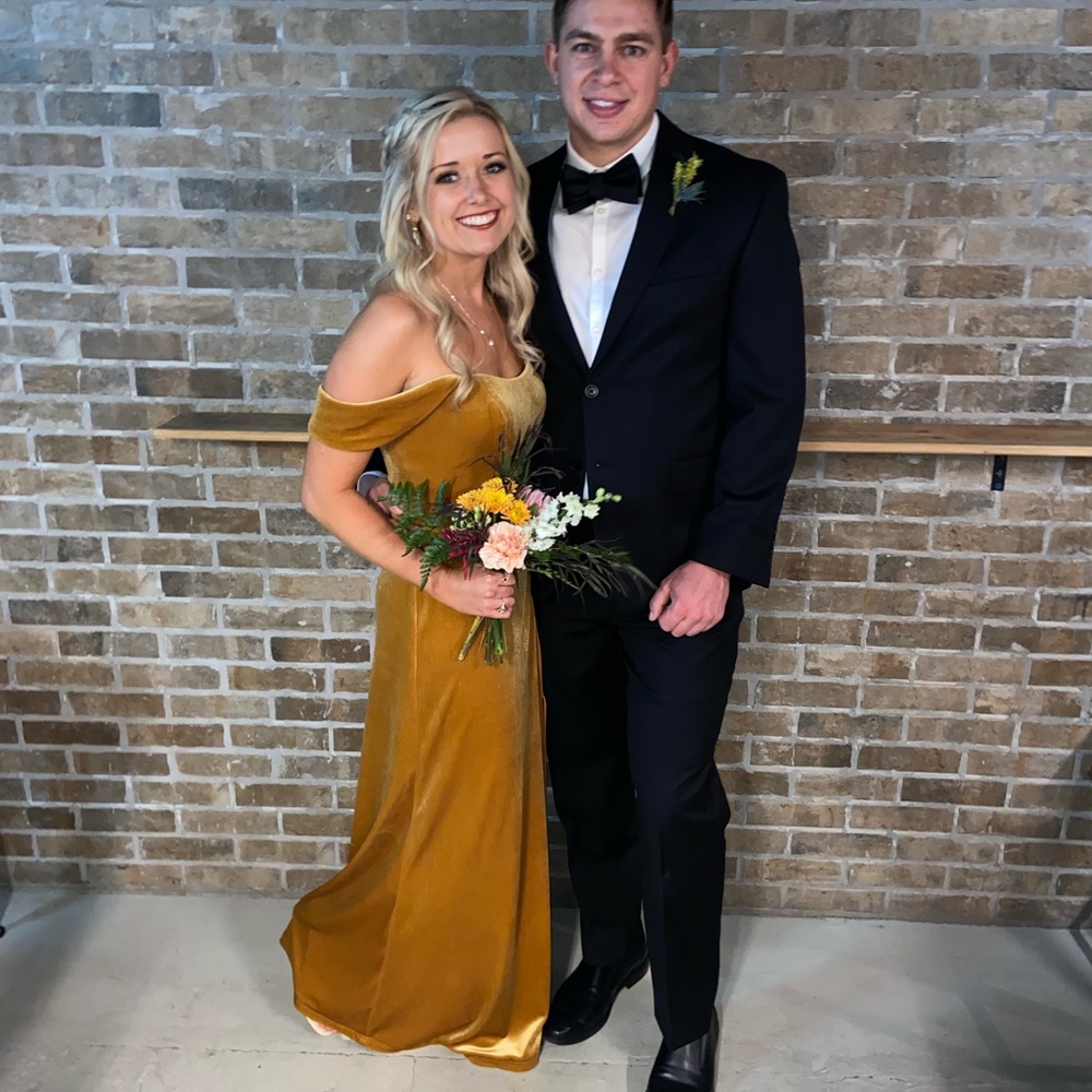 Formal Dress - Jenny Yoo Velvet & Golden/Honey/Mustard color
